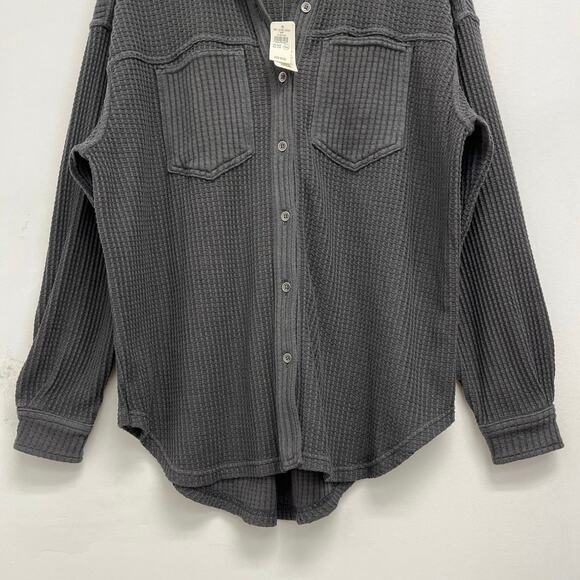 NWT Aerie Anytime Fave Waffle Shirt Oversized Lightweight Layering Shacket XXS - Picture 7 of 11